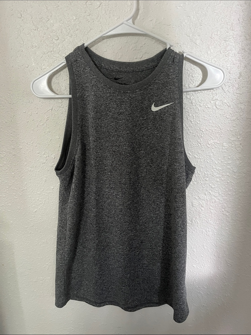 Nike Women's Charcoal Gray Athletic Tank with White Swoosh